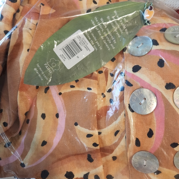 NWT FARM Rio Caramel Raining Bananas Puff Sleeve Jumper - Picture 5 of 6